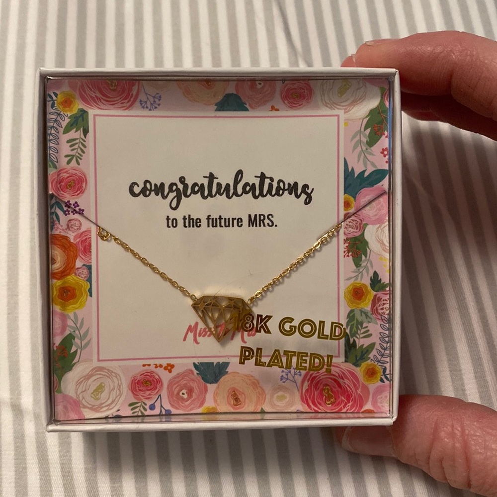 Miss to Mrs Diamond 18k gold plated necklace